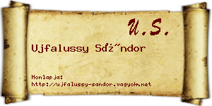 Ujfalussy Sándor névjegykártya